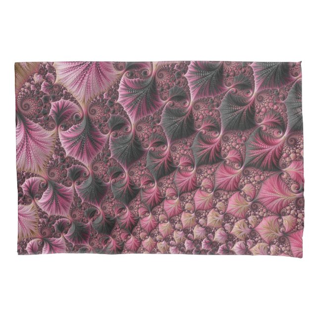 Boho Funky Ecletismo Rosa Preto Abstrato Fractal (Frente-Esquerda)