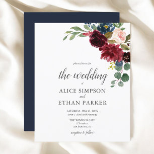 Boho Garden Burgundy Blue Flowers Casamento