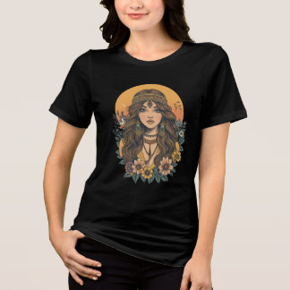 Boho Girl T-Shirt | Aesthetic Floral Vintage Style