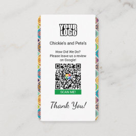 BOHO Google Review Cartão de visita com Google Map