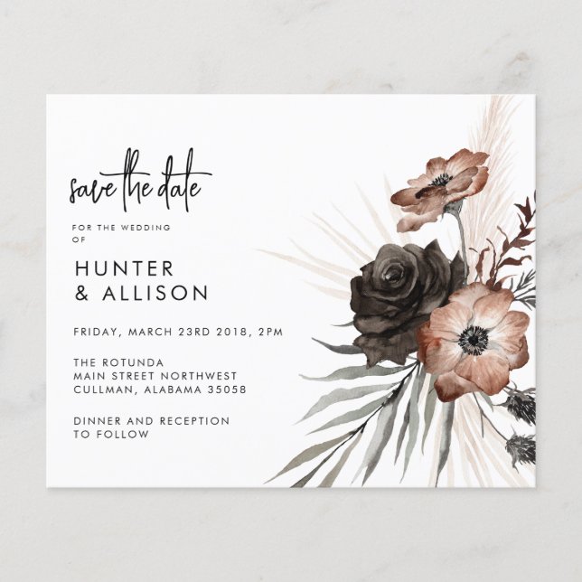 Boho Gótico Salvar a Data (Frente)