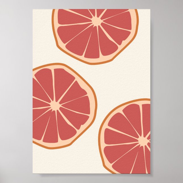 Boho Grapefruit Slices Tropical Summer Impressão (Frente)