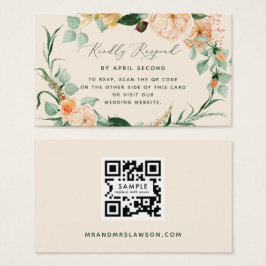 Boho Greenery Casamento QR Code RSVP Card