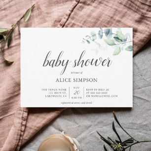 Boho Greenery Convite ao Chá de fraldas Eucalyptus