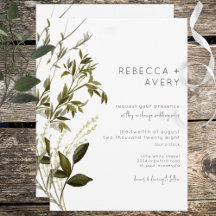 Boho Greenery Convite Floral Moderno