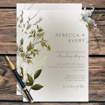 Boho Greenery Convite Moderno para Casamento