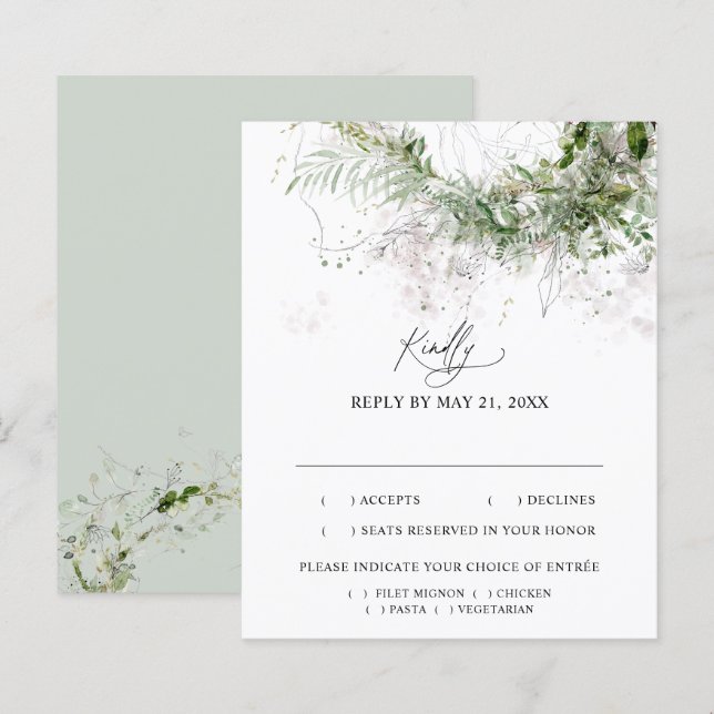 Boho Greenery deixa a vice-presidente de casamento (Frente/Verso)
