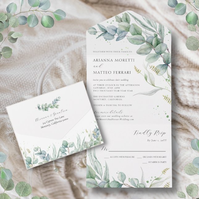 Boho Greenery Eucalyptus deixa casamento (Criador carregado)