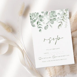 Boho Greenery Foliage Eucalyptus Wedding RSVP