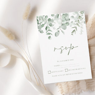 Boho Greenery Foliage Eucalyptus Wedding RSVP