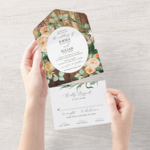 Boho Greenery Woodgrain Rustic Casamento Botânico