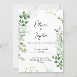Boho Greenery Wreath Casamento Convite