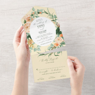 Boho Greenery Yellow Floral Casamento Botânico