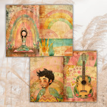 Boho Hippie Animais Coloridos Papel Diário