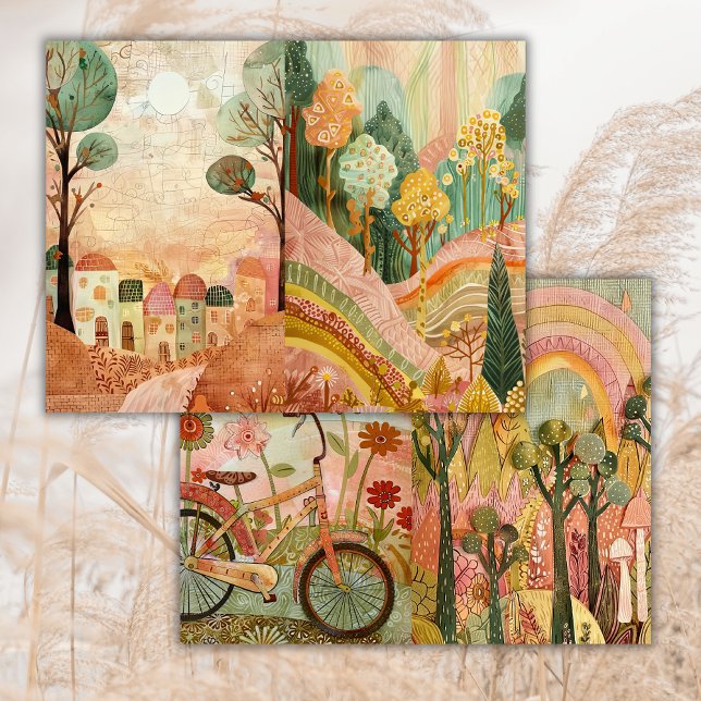 Boho Hippie Woods Bike Junk Paper (Criador carregado)