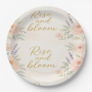 Boho Jardim Flor de Anel Prato de Papel Bloom