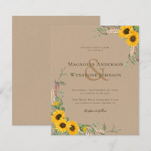 Boho Kraft Sunflower Casamento