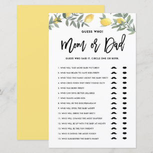 Boho Lemon adivinha quem é a mãe ou o jogo do Chá