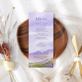 Boho Lilac Night Mountain Landscape Menu