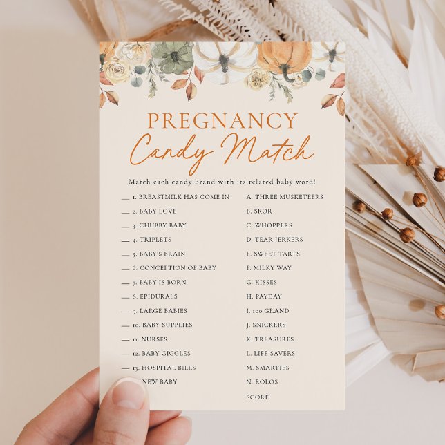 Boho Little Pumpkin Chá de fraldas Jogo de Combina (Criador carregado)