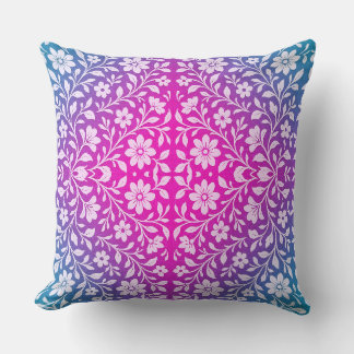 Boho Mandala Rosa e Roxo Almofada de lançamento