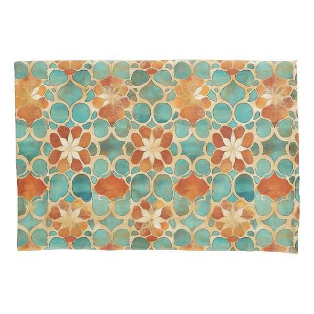 Boho Marroquoise Turquoise e Terracotta Floral (Frente)