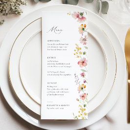 Boho Meadow Wildflower Wedding Menu