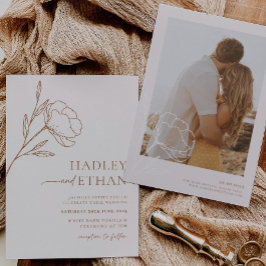 Boho Minimal Casamento Convite Botânico HADLEY