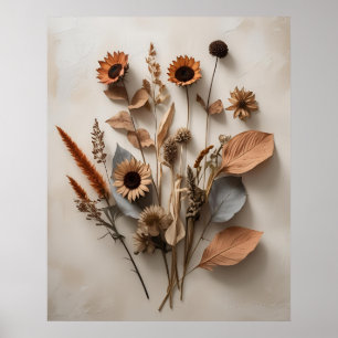 Boho Minimalista Impressão de Arte Floral Seca