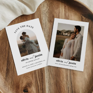 Boho minimalista moderno Salve os Cartões com foto