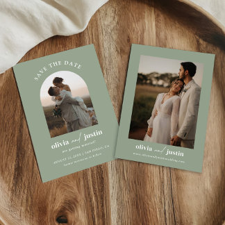 Boho minimalista moderno Salve os Cartões com foto