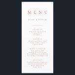 Boho Mocha Mousse 1 Menu Simples Minimalista<br><div class="desc">Elegante e moderno,  boho,  Mocha Mousse e menu plano minimalista branco. Menu totalmente personalizável para o seu casamento ou evento.</div>