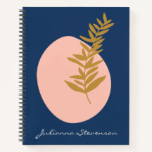 Boho Modern Abstrato Botanical Art Blue Personaliz