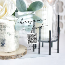 Boho Modern Clear Acrylic Weding Honeymoon Fund