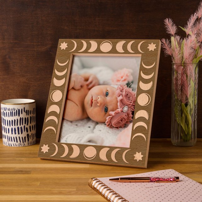 Boho Moon Phase Celestial Engraved Frame (Criador carregado)