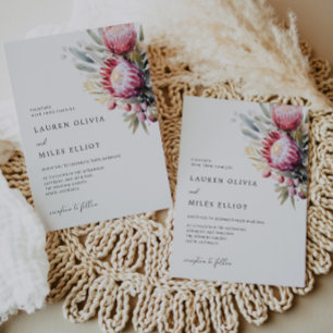 Boho Native Protea Convite de casamento