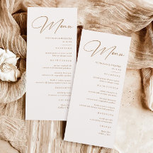 Boho Neutral Champagne Menu Casamento