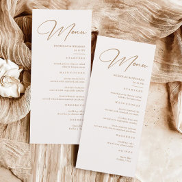 Boho Neutral Champagne Menu Casamento