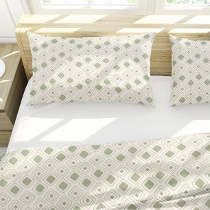 Boho Neutral Sage Geométrico Aztec Padrão