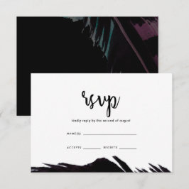 Boho Nights Black with Feather Weding RSVP