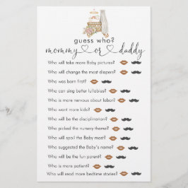 Boho Nursery Chá de fraldas Adivinha Quem Jogo