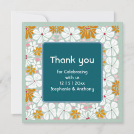 Boho obrigado você com Flores Retro Casamento Groo