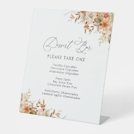 boho outono outono floral sinal de bar de sobremes