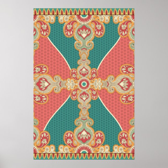 Boho Paisley Large Art Poster (Frente)