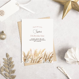 Boho pampas erva adulta Convite de aniversário