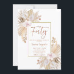 Boho Pampas Grass aniversário de 40 anos Convite<br><div class="desc">Boho Pampas Grass 40 Concurso de Aniversário</div>