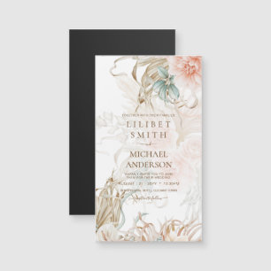 BoHO Pampas Grass Floral Coral Sage Casamento