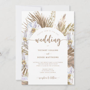 Boho Pampas Grass Foto Arch Convite