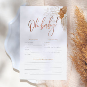 Boho Pampas Grass Previsão de Bebês e Jogo de Cons