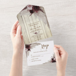 Boho Pampas Grass Weding e RSVP Resposta